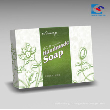 Boîte d&#39;emballage rigide en papier adaptée aux besoins du client de papier de savons de luxe pour le savon fait main naturel